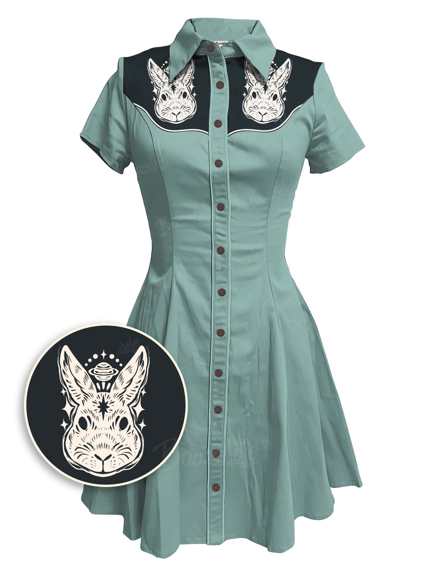 【Jazmin Marsella X Boozelele】Planet Rabbit - 100% Cotton Dress