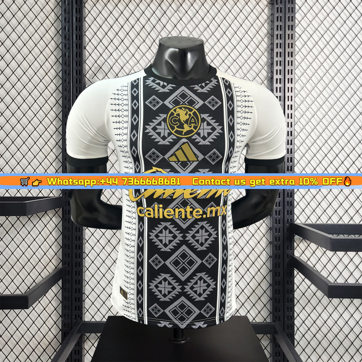 Club Am&eacute;rica 25-26 Black Totem Pattern White Special Jersey - Player Version