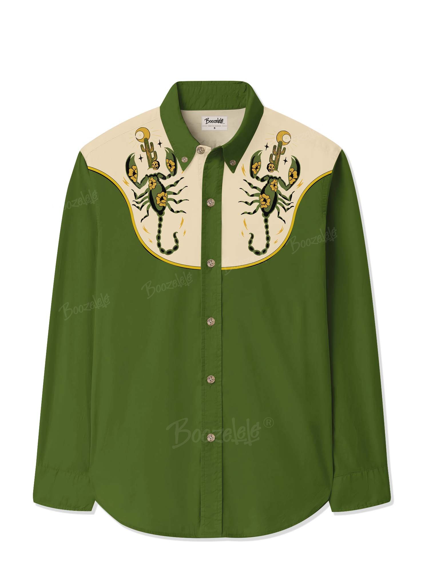 Western Cactus And Scorpions - 100% Cotton Long Sleeves Shirt