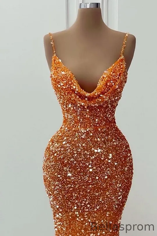 nora fatehi gold dress Burnt Orange Prom Dress 2022 Puffed Sleeve 20507 Burnt Orange / US12 main image 1