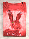 Funny Cute Bunny Smoking Print Casual Short Sleeve T-Shirt