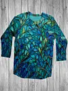 Unisex Leaf Glass Abstract Print Design T Shirt