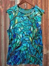 Unisex Leaf Glass Abstract Print Design T Shirt