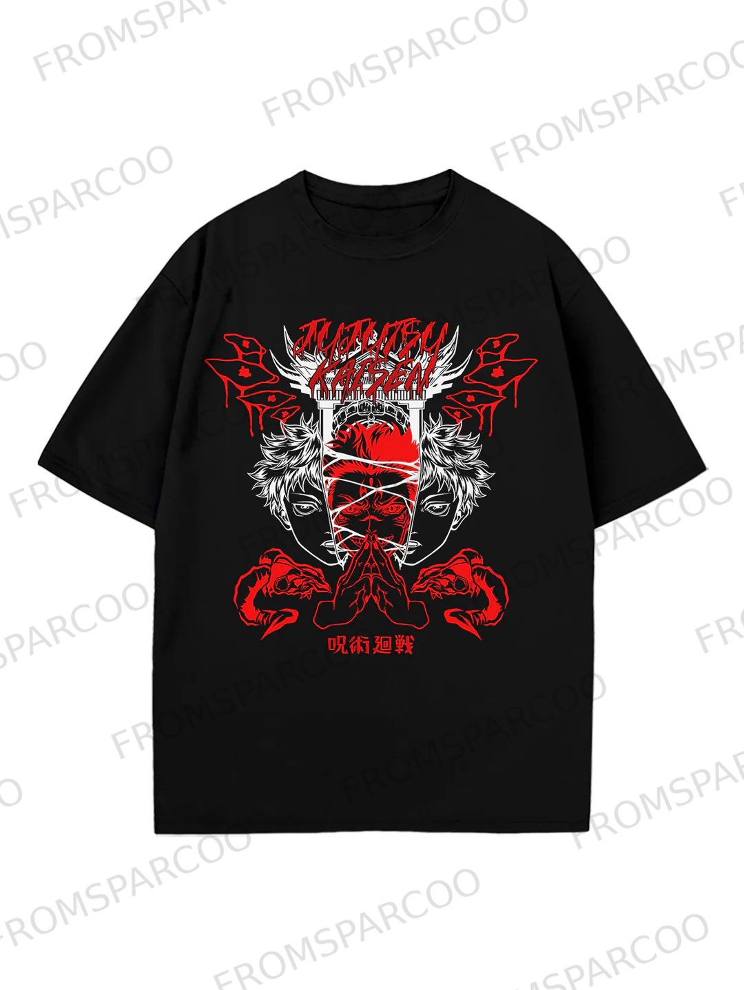 Unisex Casual Anime Ryomen Sukuna Print T-Shirt