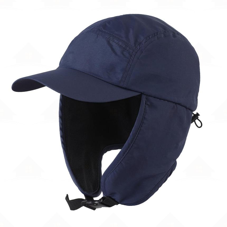 Home Prefer Mens Winter Hat Warm UPF50+ Baseball Hat with Earflaps Fleece Lined Waterproof Trooper Trapper Hat