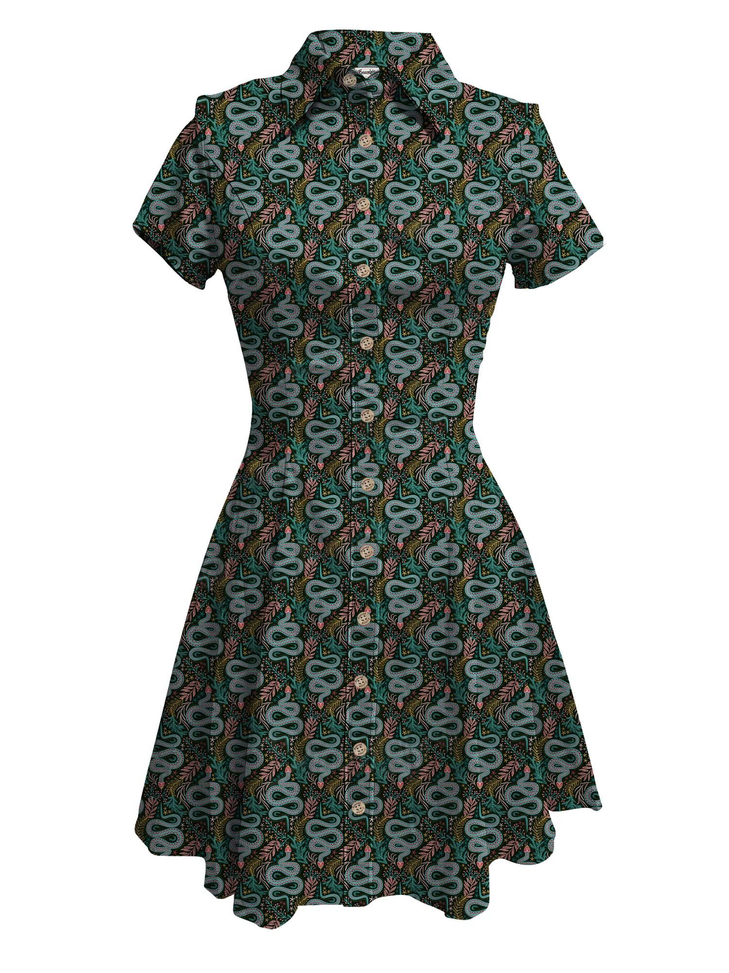 【Maria Elena Coco X Boozelele】Thamnophis Sirtalis Infernalis - 100% Cotton Dress