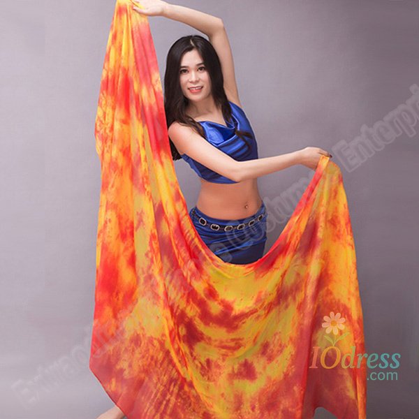 IO Dress New 100% Veils Light Silk Belly Dance Hand Thrown Scarf Shawl Veil Silk 200cm 250cm 270cm Kids Adults Stage Performance 13 Color