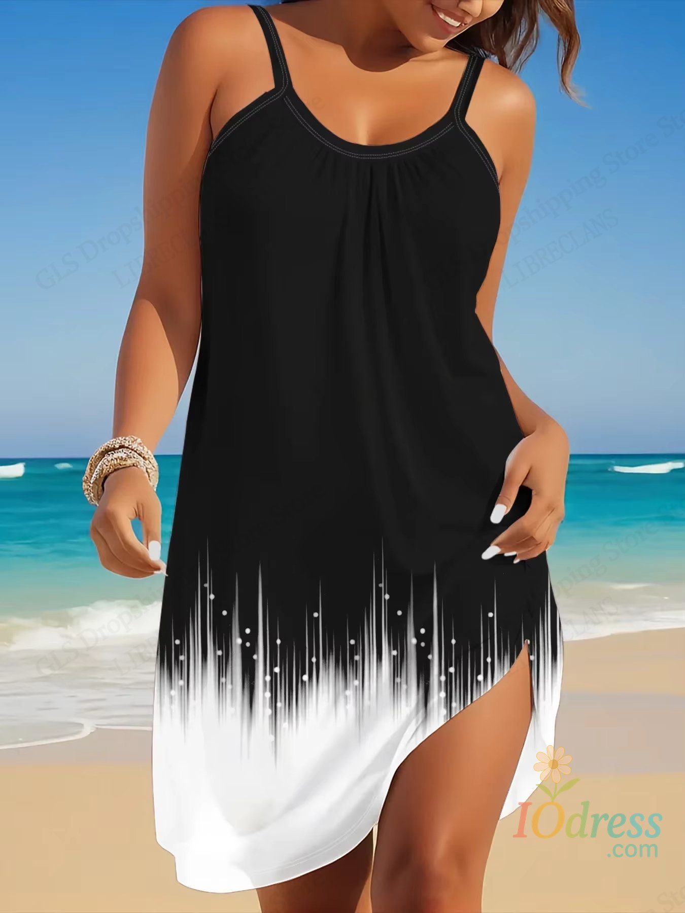 IO Dress New Womens Summer Sleeveless Solid Color 3d Strap Beach Dress For Women Sexy bohemia Mini Dress Sleeveless Party Evening Dresses