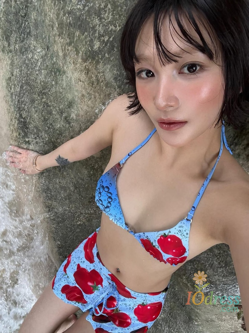 IO Dress Yiiciovy Women's Two-Piece Bikini Set Funny Halloween Pool Party Patchwork Color Tie-Up Letter Pattern Bikinis Split Swimsuits