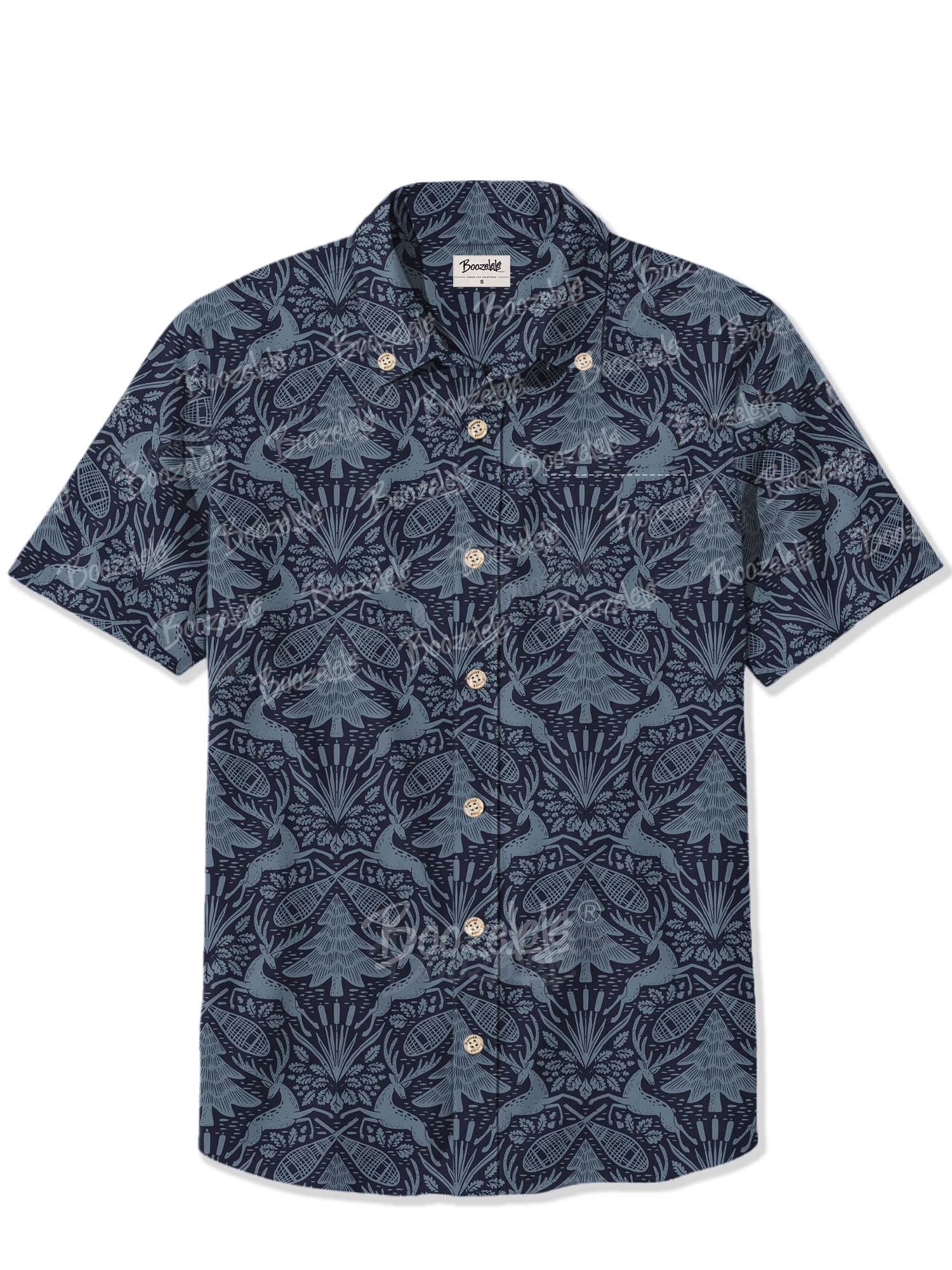 【Monique Beaudin X Boozelele】Stag And Fir Forest - 100% Cotton Shirt