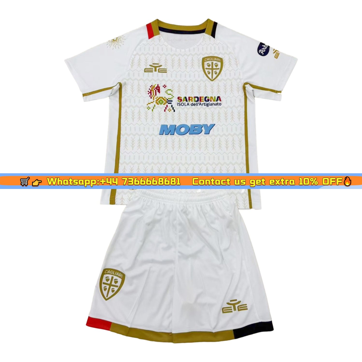 Cagliari Calcio 24-25 Away Men's Adult Jersey Set - Fans Version