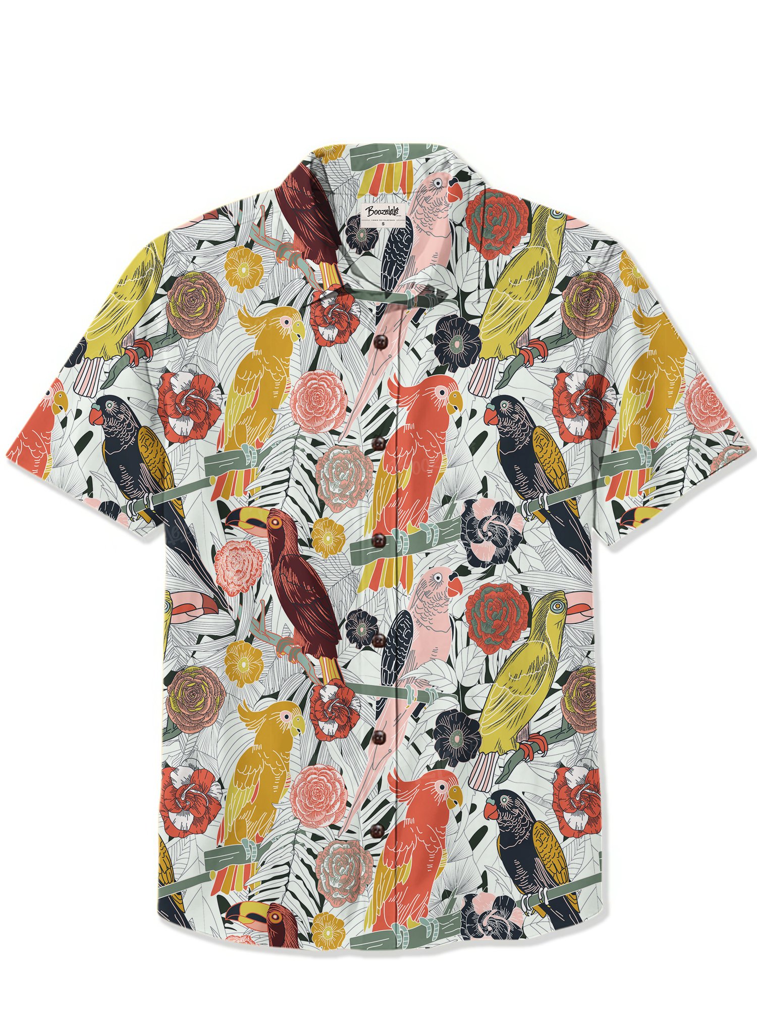 【Aqua Bubble Designs X Boozelele】Tropical Birds  - 100% Cotton Shirt