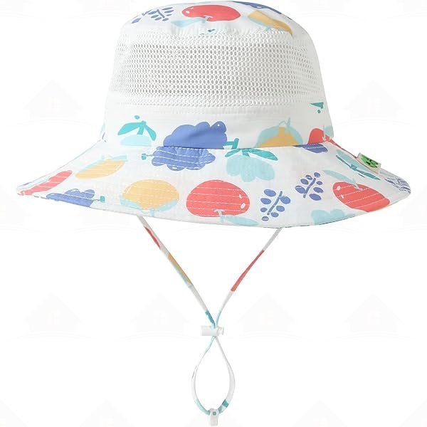 Home Prefer UPF50+ Wide Brim Sun Hat Boys Girls Sun Protection Hat Zoo Beach Swim Safari Bucket Hat for Baby Toddler Kid Fruits