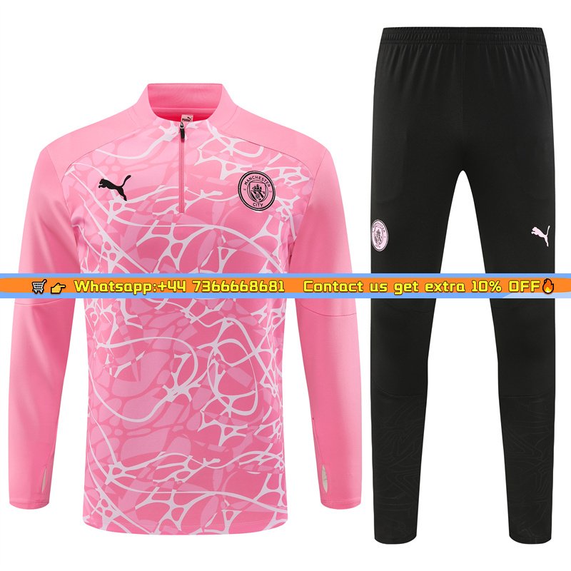 Manchester City 24-25 Kids Long Sleeve Training Set - Pink