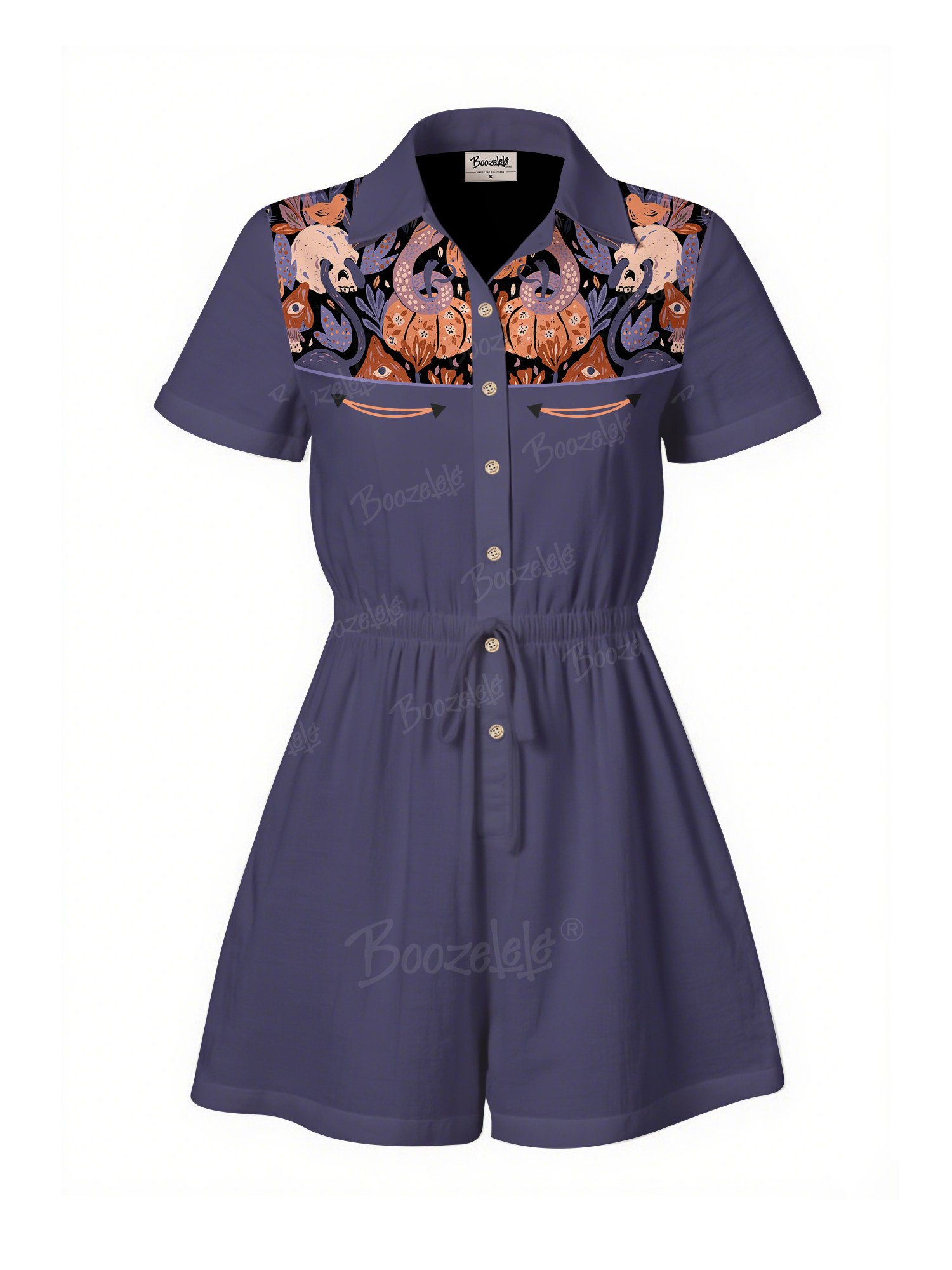 【Samira AhmadianZadeh X Boozelele】Cottagecore Halloween - 100% Cotton Pocket Jumpsuit