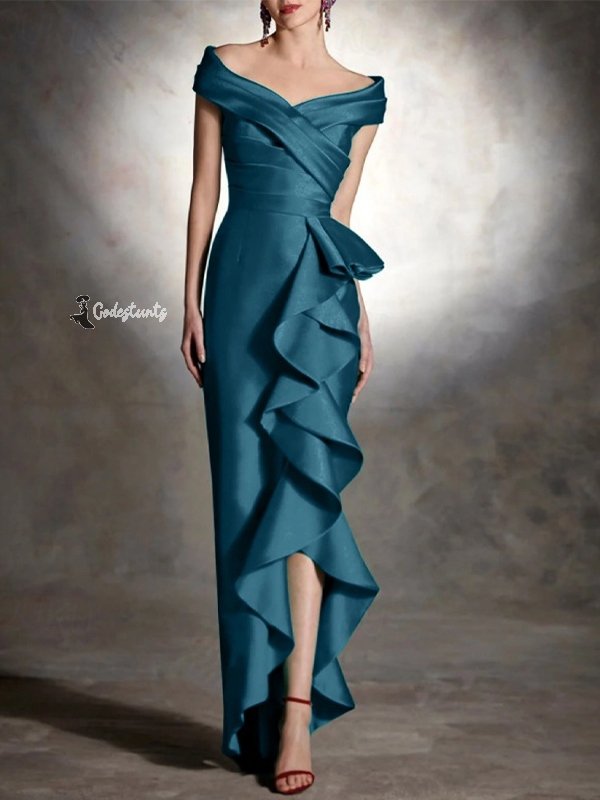 V-neck Solid Color Maxi Dress