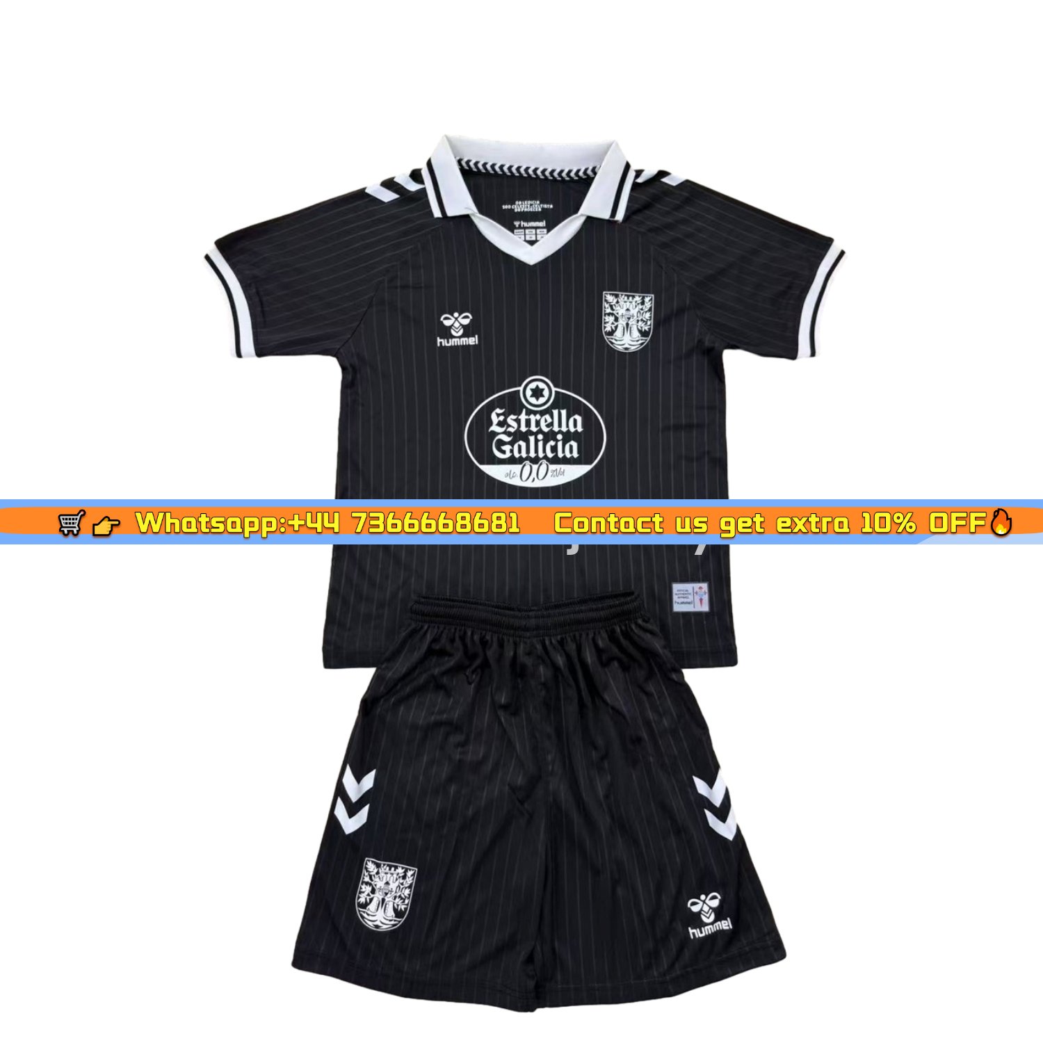 Celta Vigo 24-25 Oliveira Dos Cen Anos Black Men's Adult Jersey Set - Fans Version