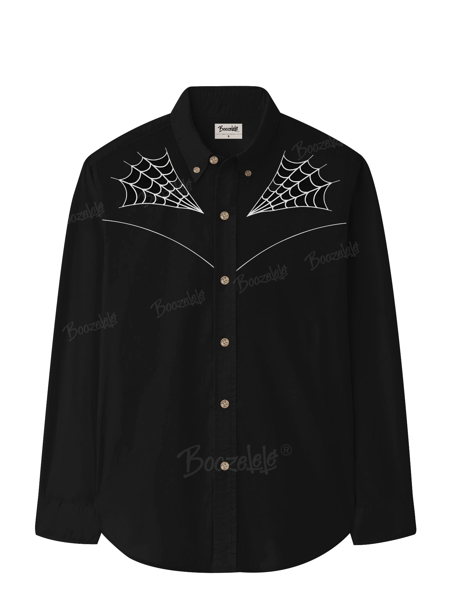 【Embroidery】Halloween Spider Web- 100% Cotton Long Sleeves Shirt