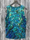 Unisex Leaf Glass Abstract Print Design T Shirt