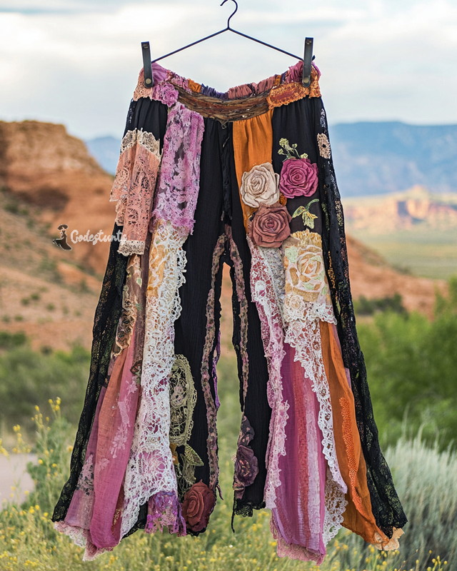 Summer Vacation Ruffle Lace Contrast Pants 3c18