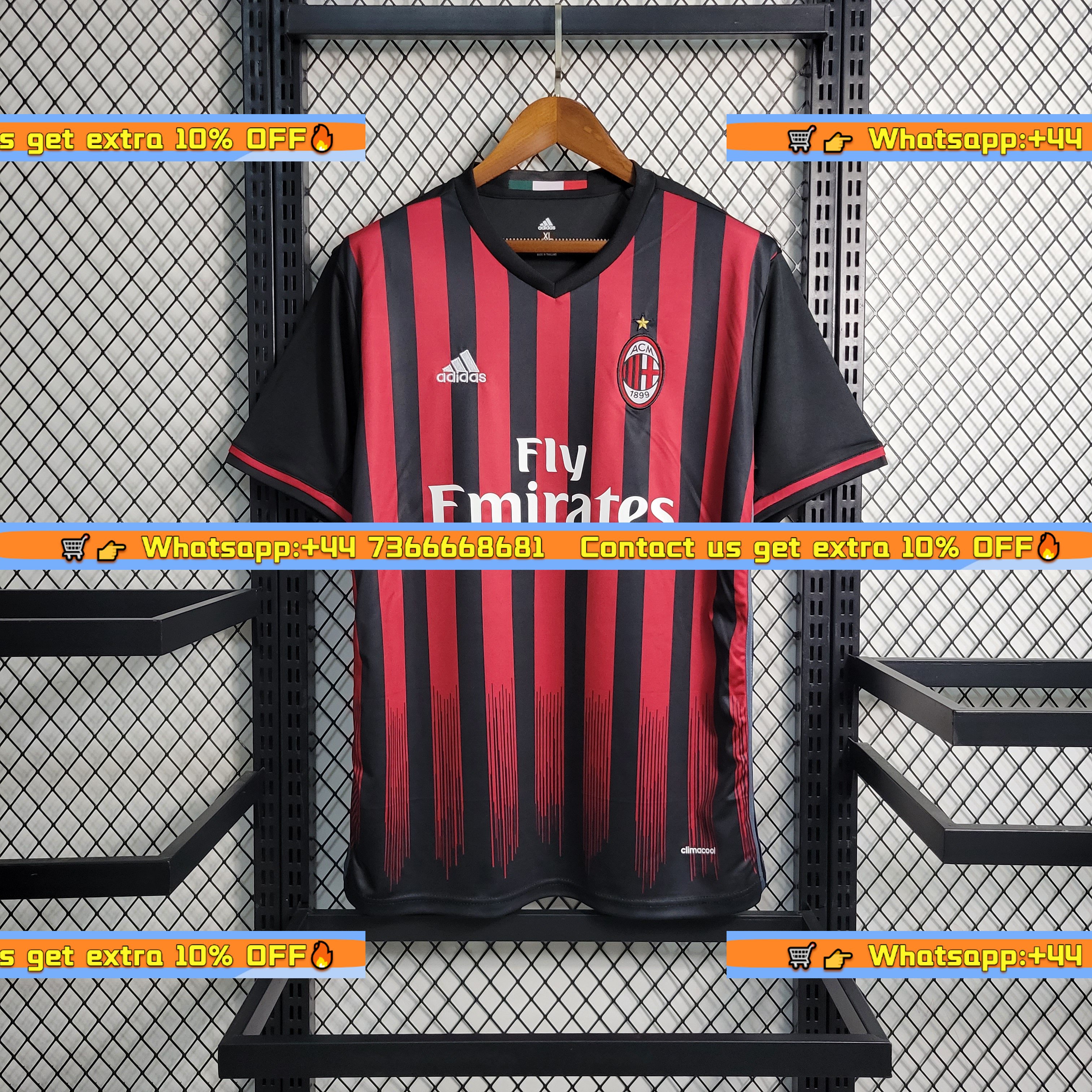 Retro AC Milan 2016-17 Home Stadium Jersey