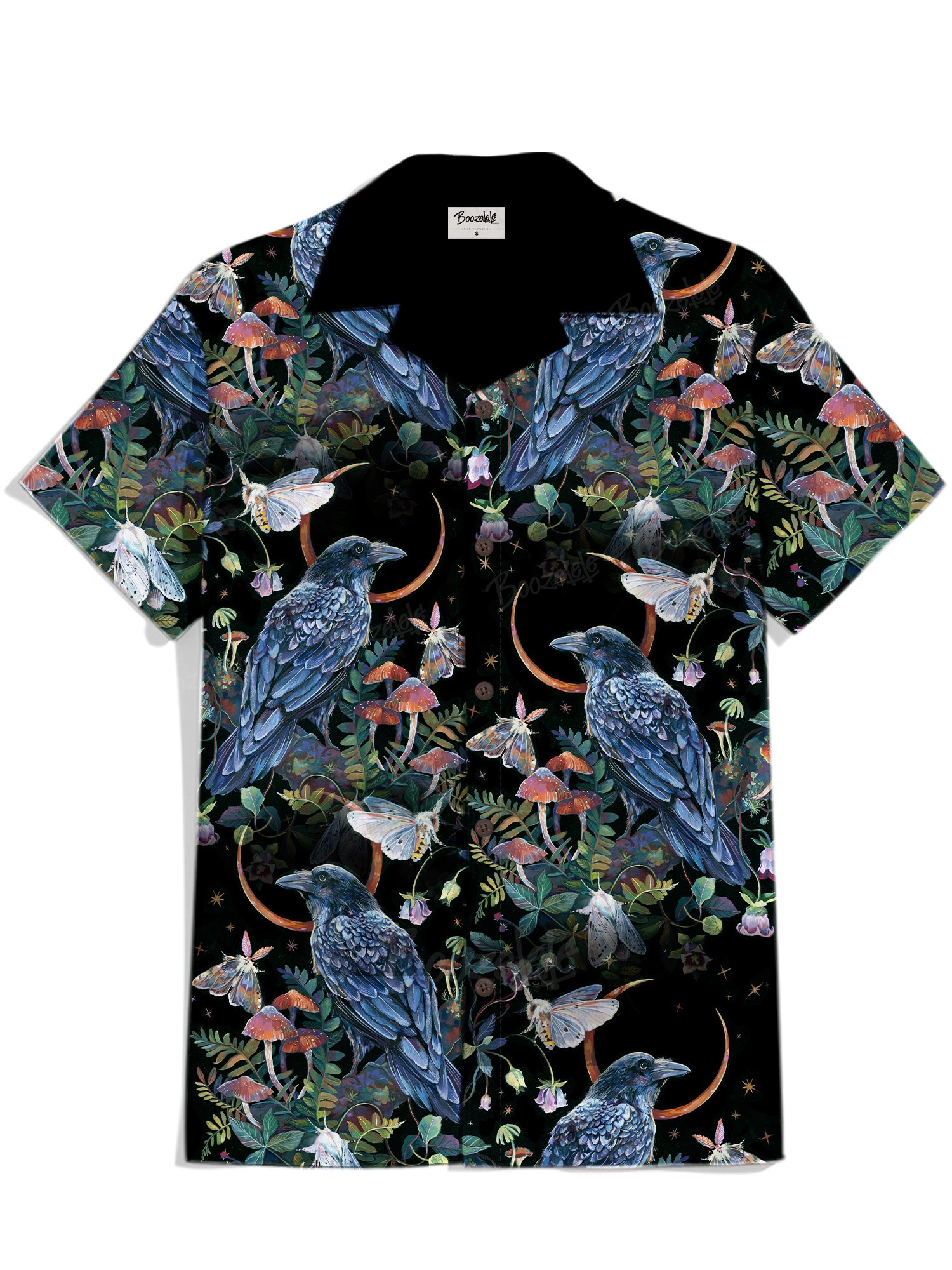 【Clara McAllister X Boozelele】Birds and Flowers - 100% Cotton Cuban Collar Shirt