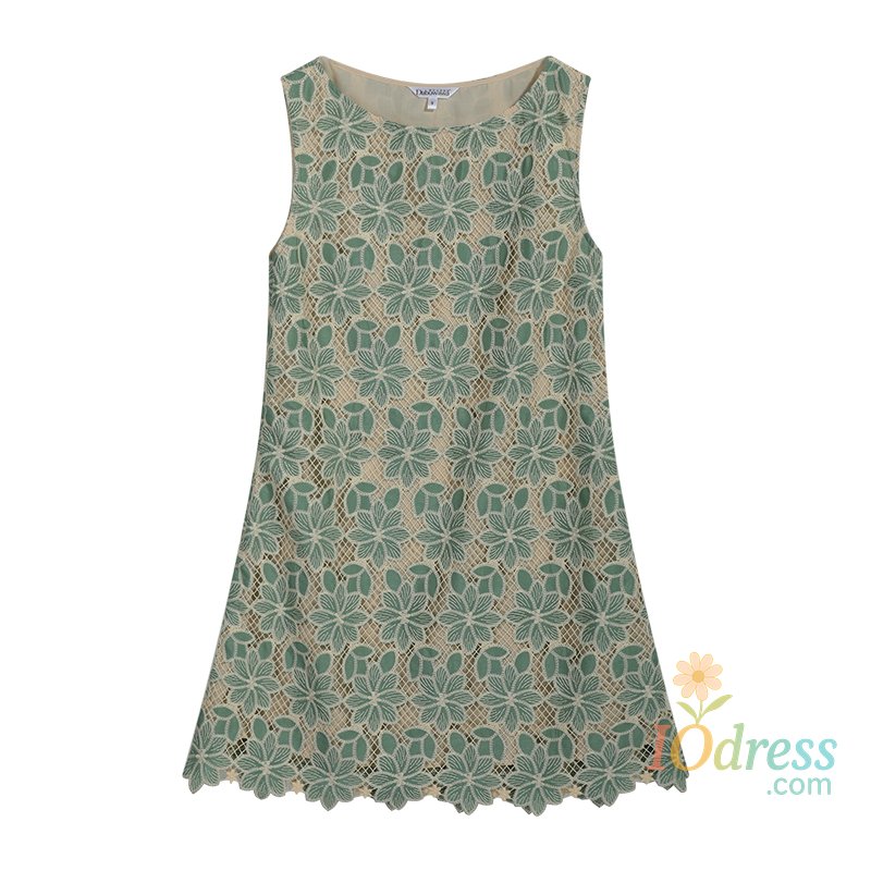 IO Dress Summer Embroidery Spaghetti Strap Dress Women's Dress Lace Hook Flower Hollow Sundress A-Line Skirt Y2K 2025 DABUWAWA DM2BDX008
