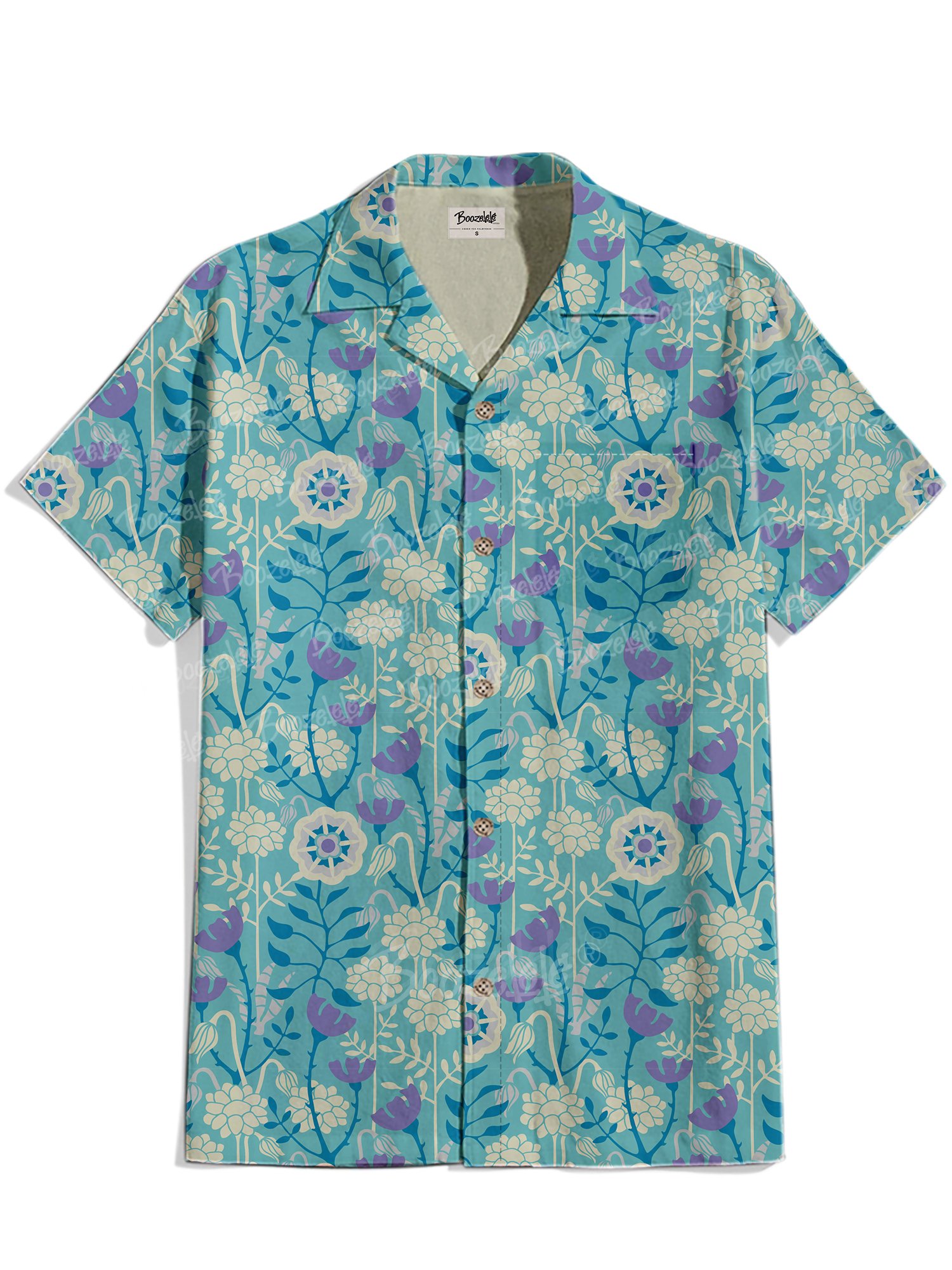 【Jackie Tahara X Boozelele】Marvelous Meadow Blue  - 100% Cotton Shirt