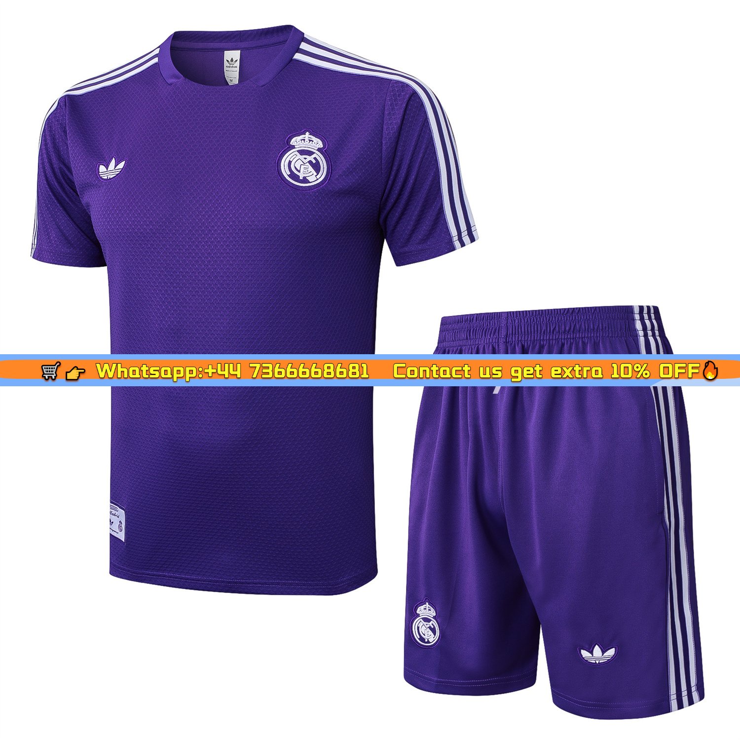 Real Madrid 25-26 Throwback Trefoil Short-Sleeve Training Set - Purple