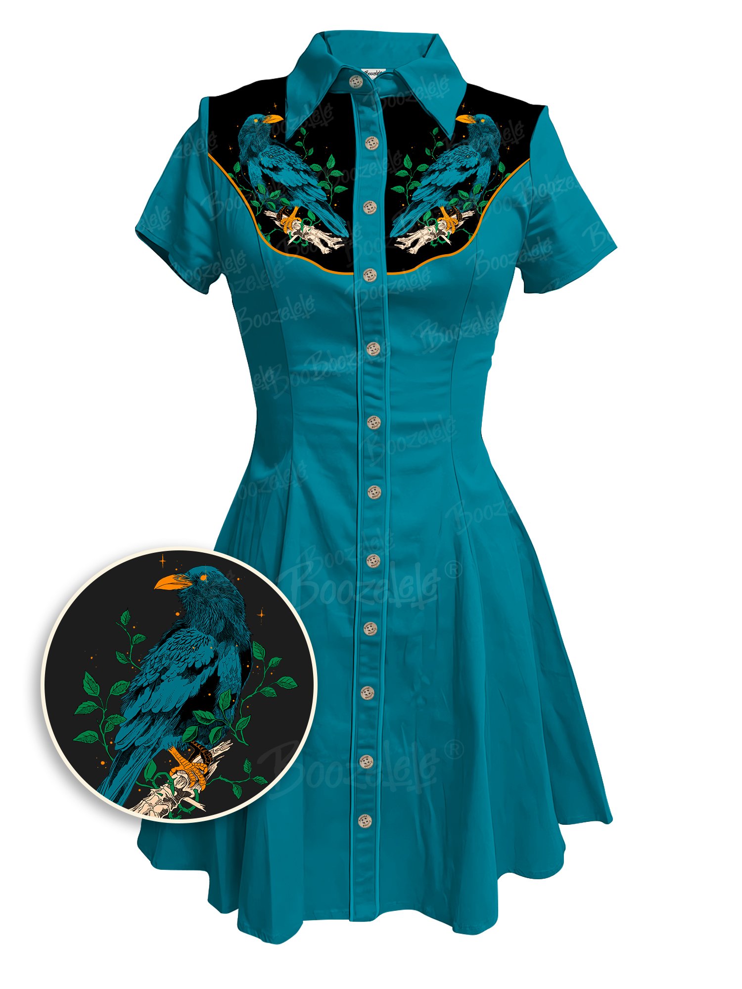 【Bestee Fakin Houwer X Boozelele】 Crow - 100% Cotton Dress