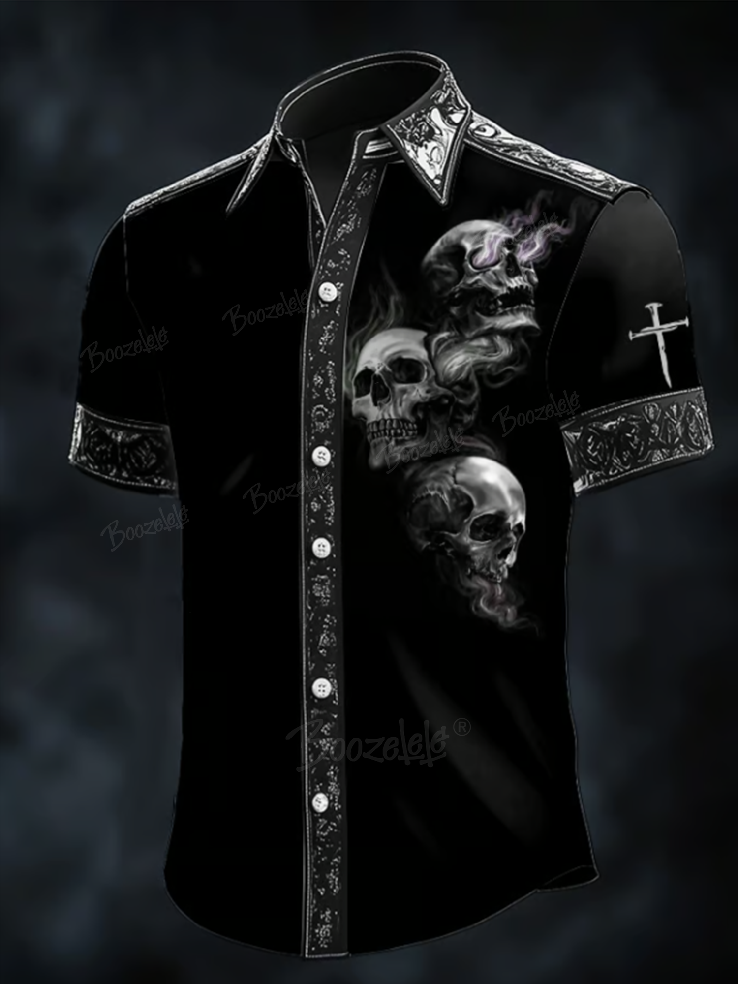 Dark Skull Print - 100% Cotton Shirt