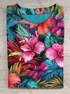 Unisex Tropical Floral Abstract Print Design T-Shirt