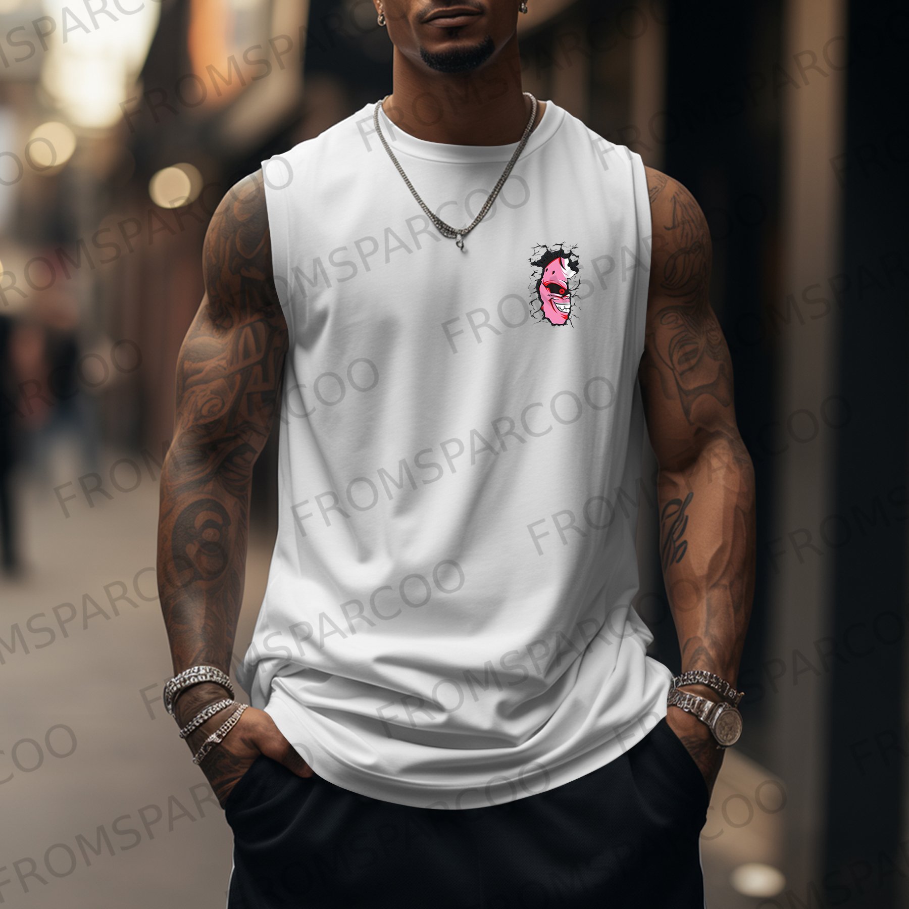 Oversized Anime Sports Tank Top
