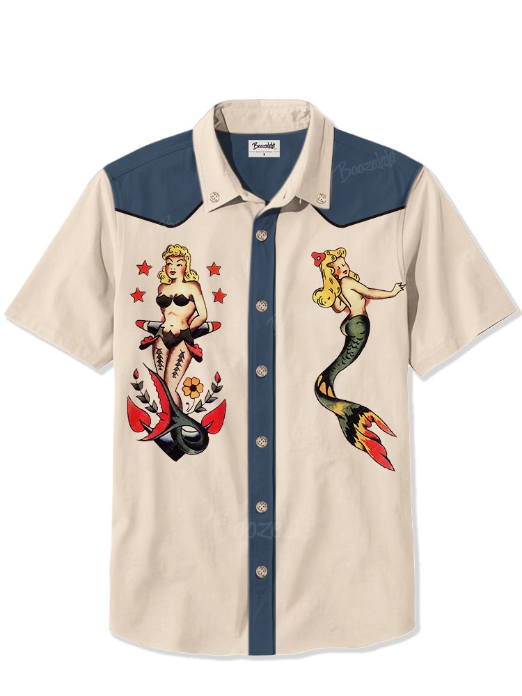 Mermaid Tattoo - 100% Cotton Shirt