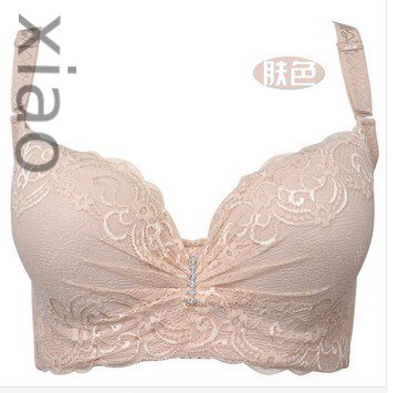 Bras-Women large bust push up bra 80 85 90 95 100 C D E cup sexy lace underwear underwire gorge pour robe Bustier bralette C3302-Bras