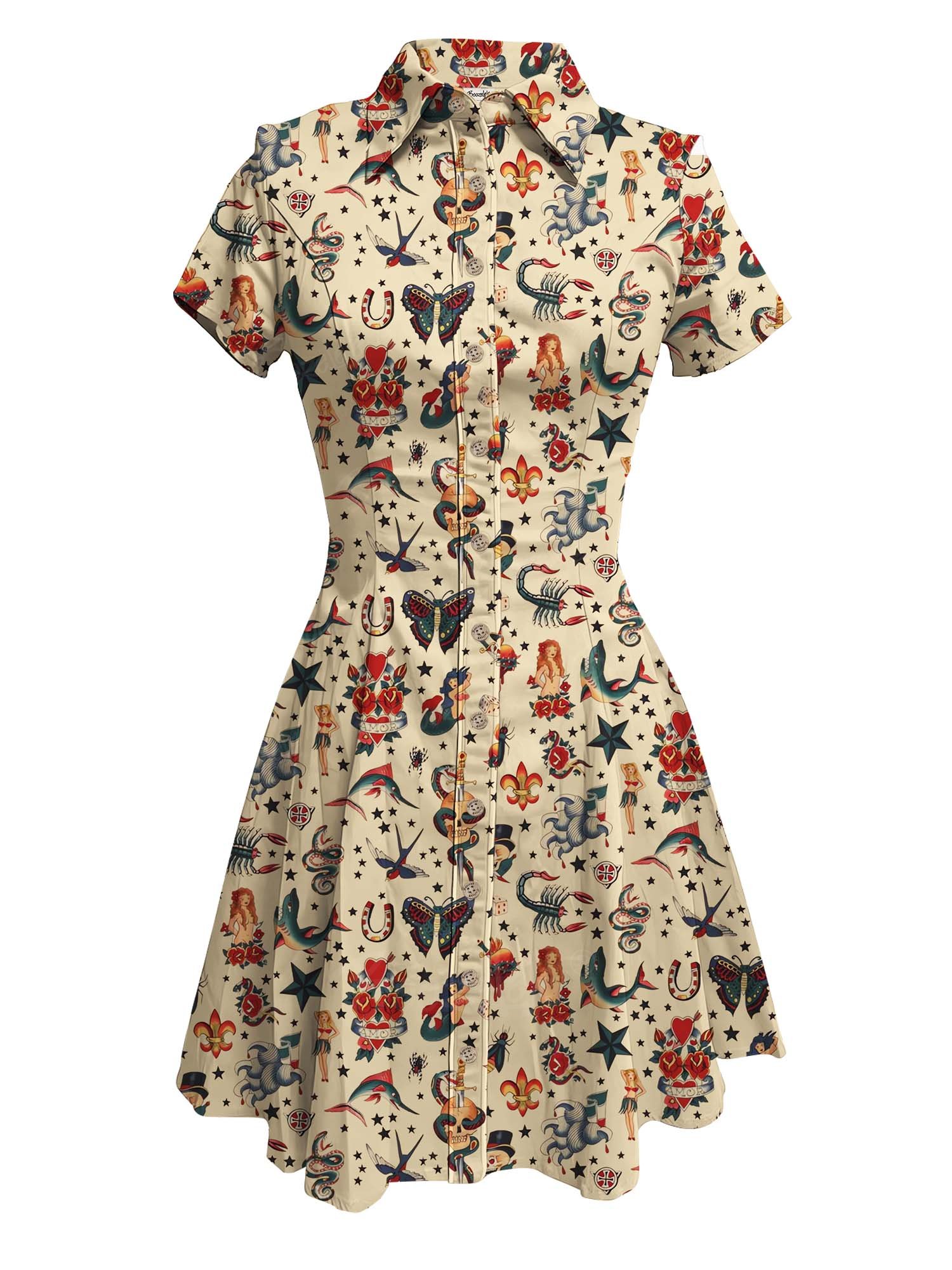 Tattoo Art - 100% Cottont Dress