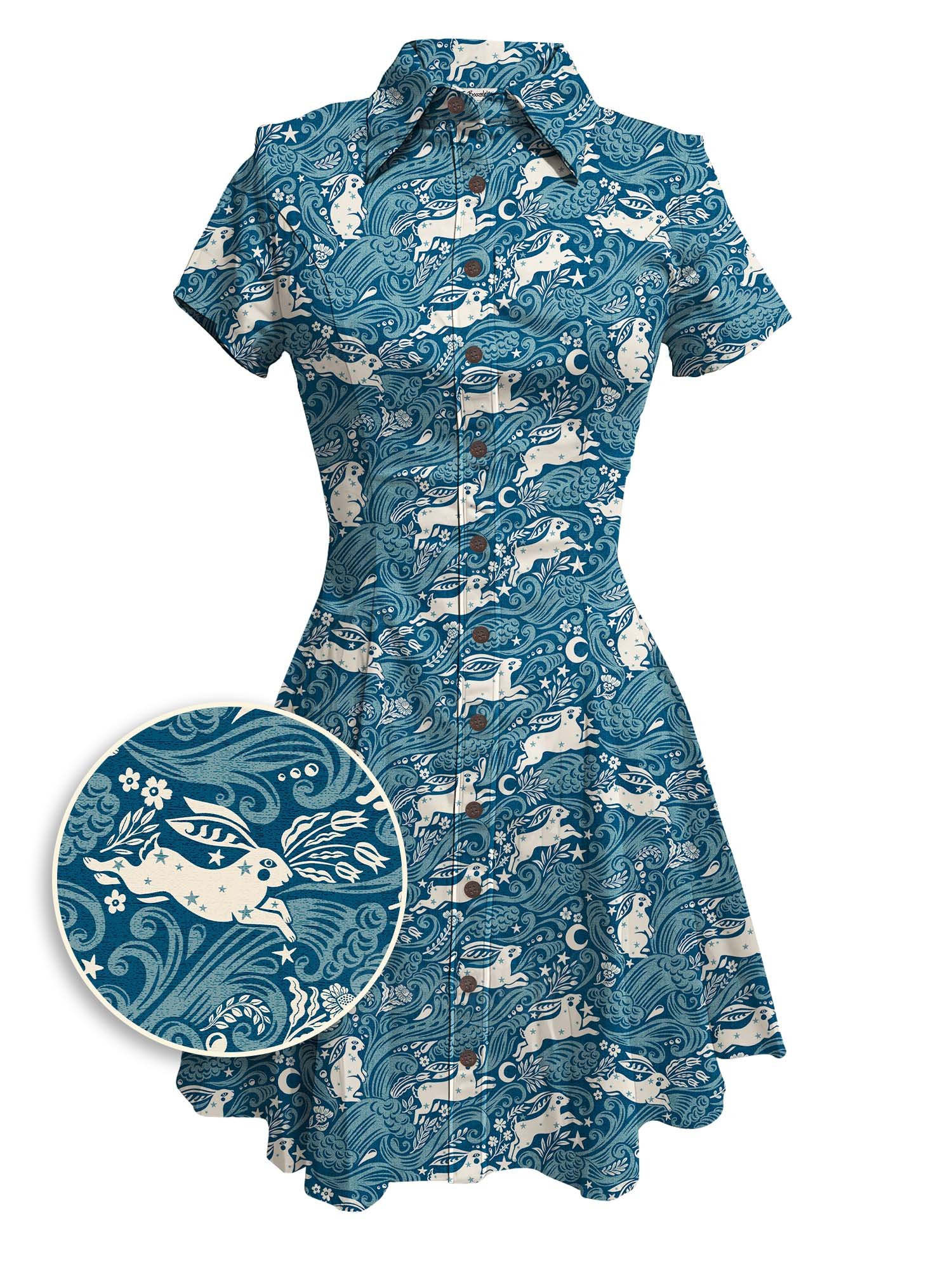 【Rebecca Elfast X Boozelele】Celestial Sea Rabbit - 100% Cotton Dress