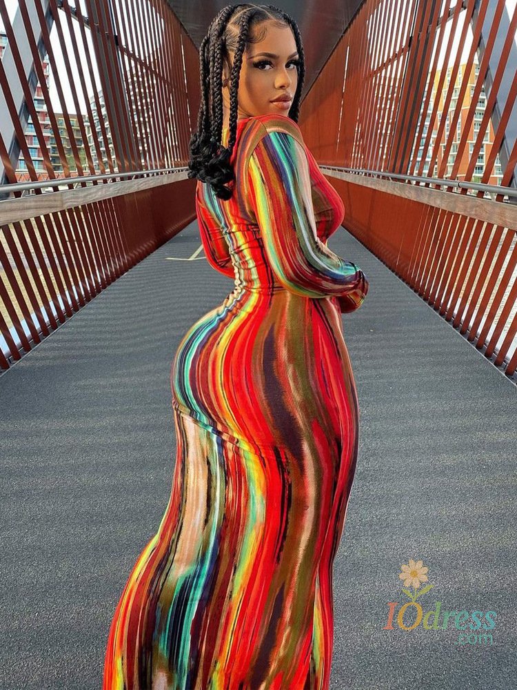 IO Dress Spring And Summer Dresses For Women Chest Wrap Printed Off Shoulder Bandage Slim Sexy Long Dress 2023 New Fashion party MsChuh