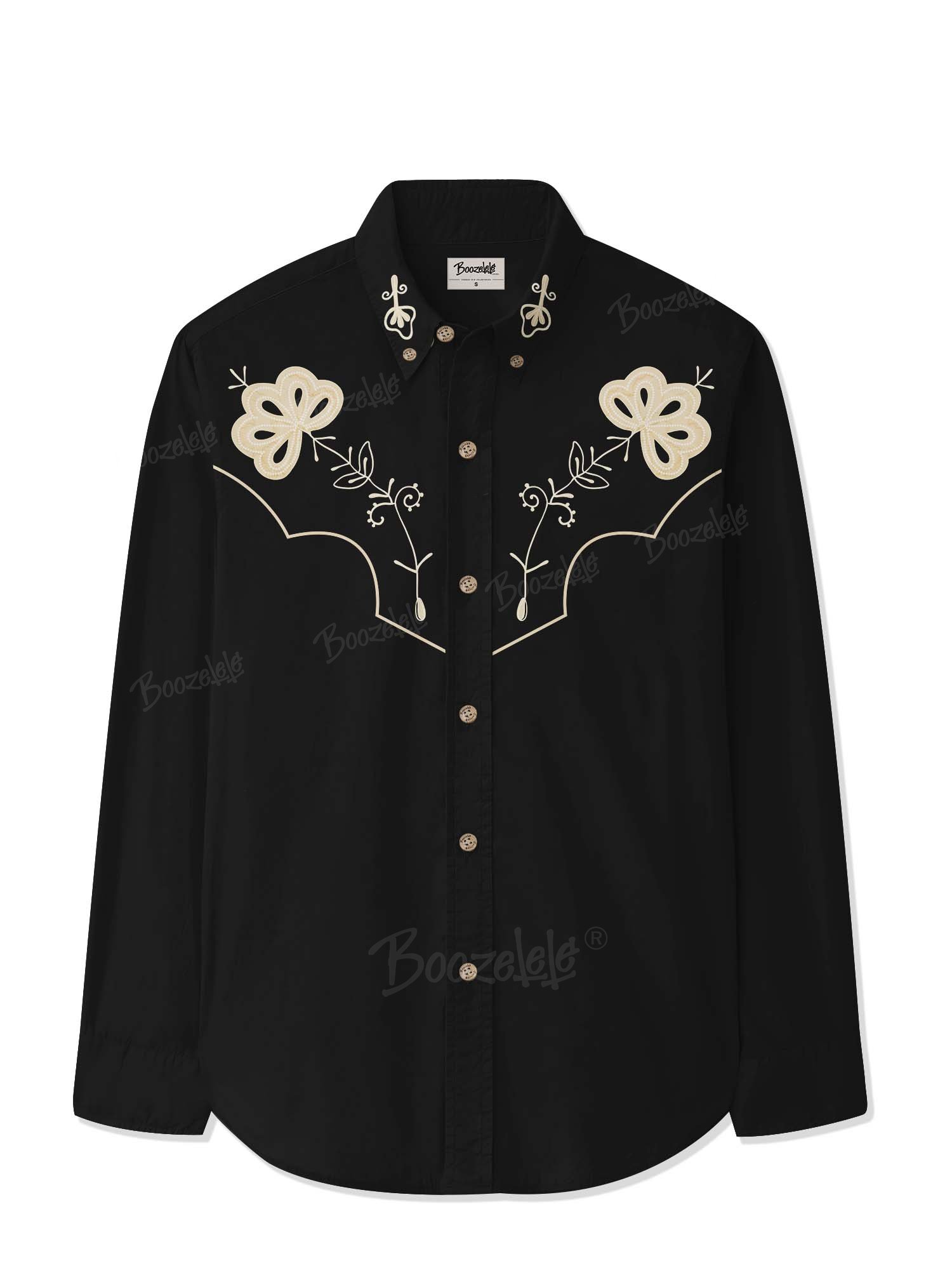 Vintage Western Cowboy - 100% Cotton Long Sleeves Shirt