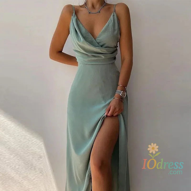 IO Dress Women Print Dress Camisole V Neck Sleeveless A Line Long Dresses Spaghetti Strap Sexy Evening Skirt Prom Summer 2025 Vestidos
