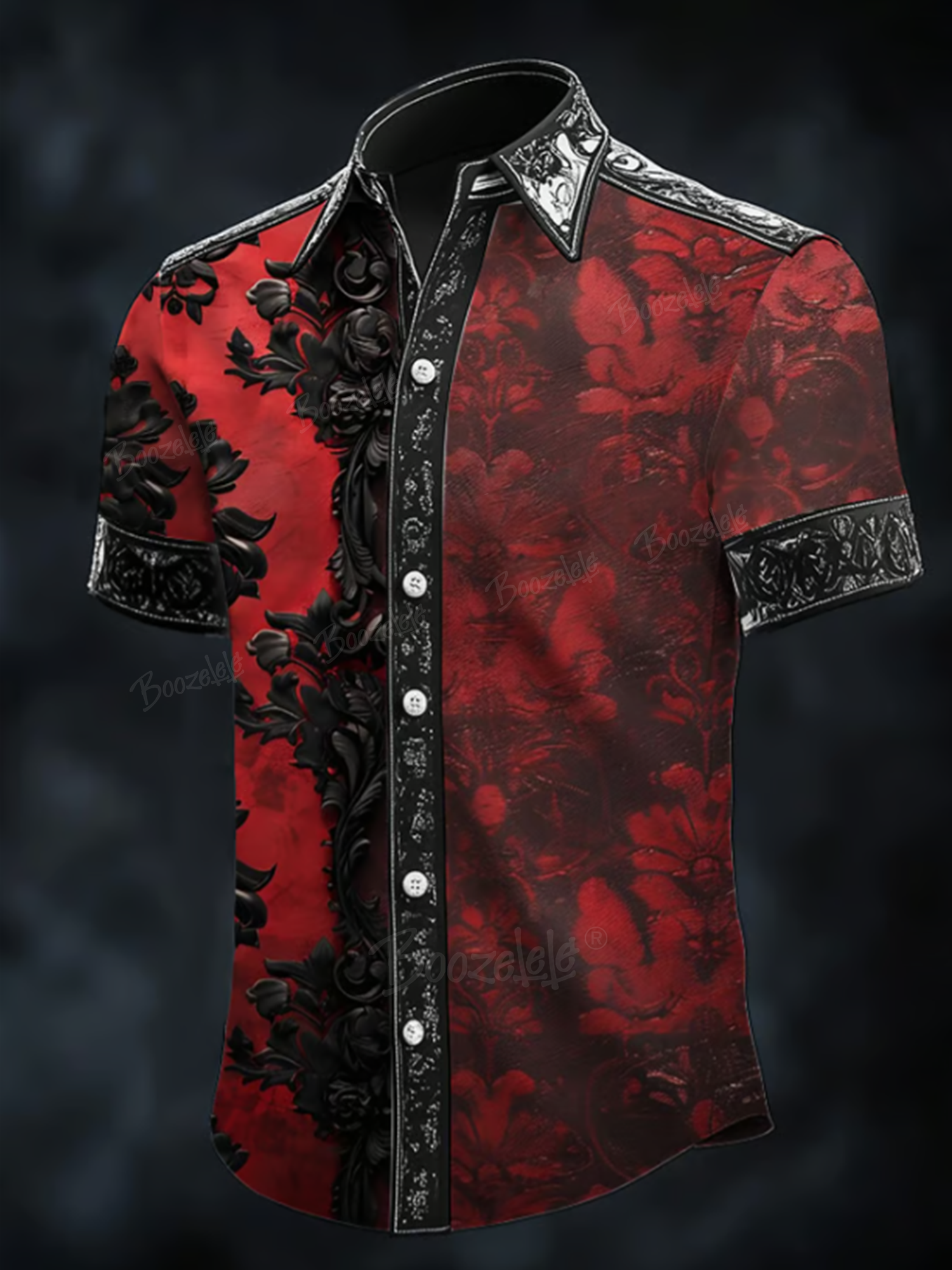 Casual Art Dark Brogue Print - 100% Cotton Shirt