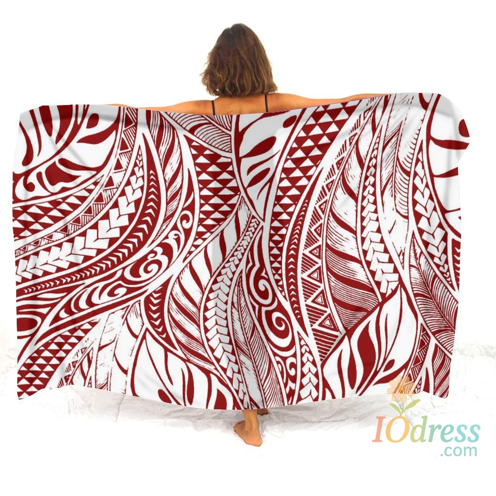 IO Dress Custom Women's Sarong Beach Scarf Bikini Wrap Coat Polynesian Custom Sarong Hawaiian Resort Vintage Ethnic Print Sarong 2024